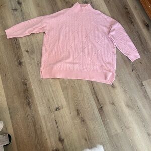 Elegant Pink Cowl Neck Women's Sweater